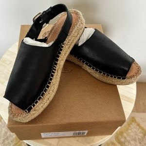 Alohas Back Strap Espadrille Sandal in Black